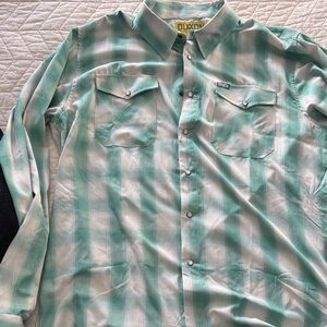 DIXXON Men's Mint and White Plaid Shirt